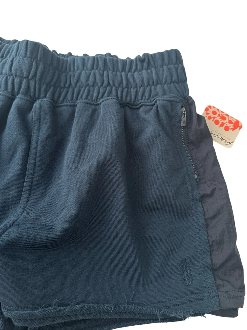 NWT! Free People Movement Shorts Half Way There Navy Color Block Size M